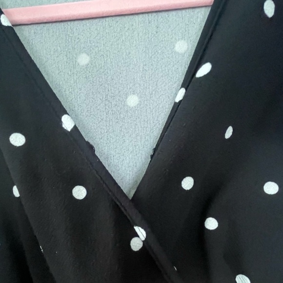 🆕 SHEIN Black Midi Dress with White Dots - Picture 3 of 7